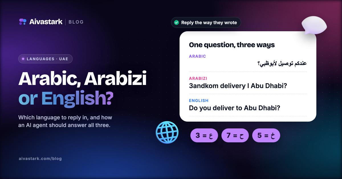 Arabic, Arabizi or English: Answering UAE Customers